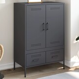 vidaXL Hoge kast 68x39x101,5 cm staal antracietkleurig