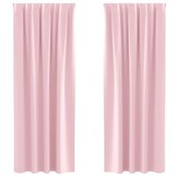 vidaXL Zwart-out Gordijnen met Ringen 2 st Babyroze 245 x 140 cm
