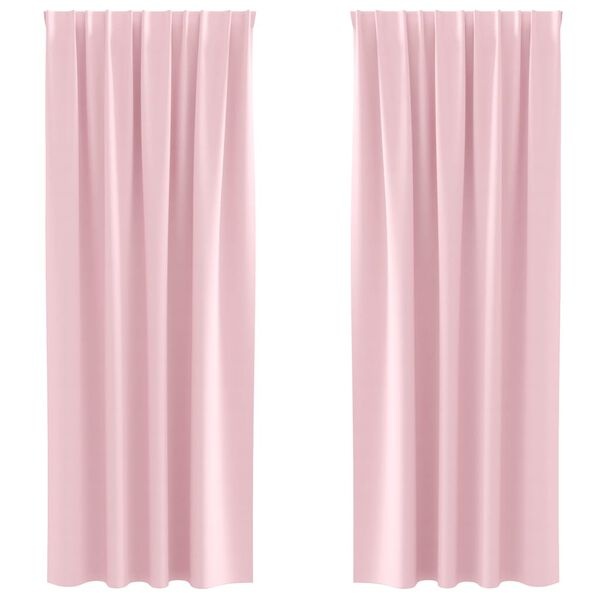 vidaXL Zwart-out Gordijnen met Ringen 2 st Babyroze 245 x 140 cm
