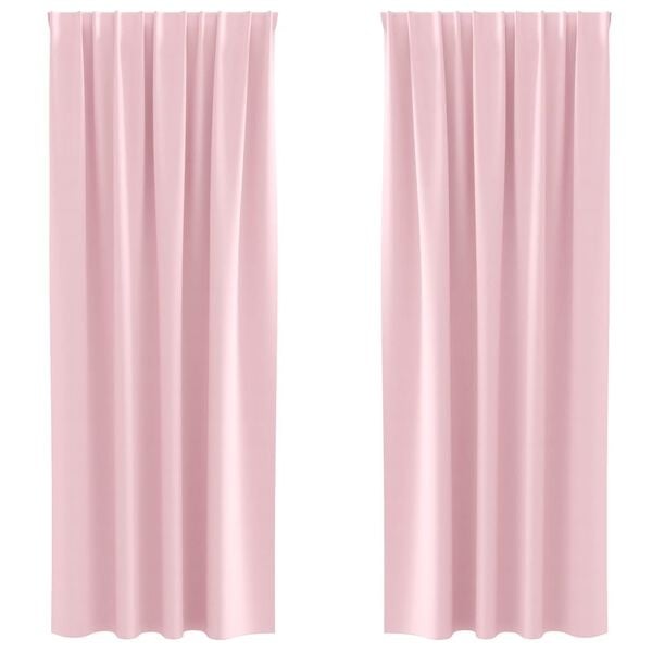 vidaXL Zwart-out Gordijnen met Ringen 2 st Babyroze 245 x 140 cm