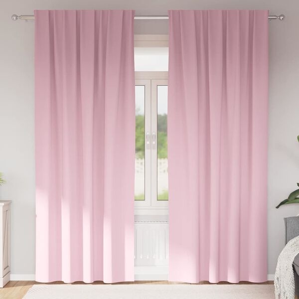 vidaXL Zwart-out Gordijnen met Ringen 2 st Babyroze 245 x 140 cm