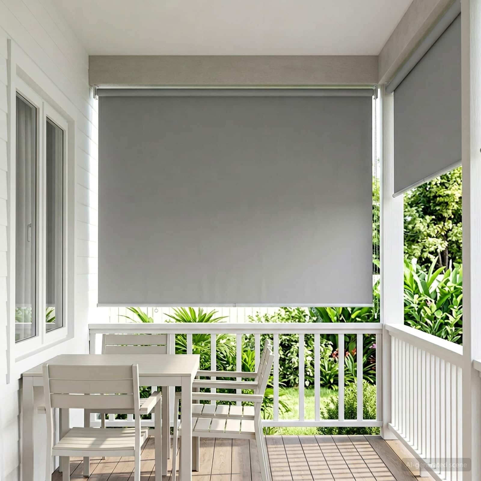 vidaXL Buitenrolgordijn UV-bescherming Lichtgrijs 100 x 230 cm (B x H)