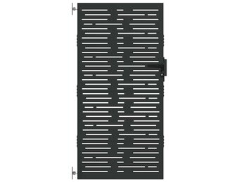 vidaXL Tuinpoort 85 x 200 cm Poedergecoat staal Zwart Vergrendelbaar