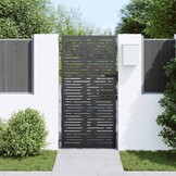 vidaXL Tuinpoort 85 x 200 cm Poedergecoat staal Zwart Vergrendelbaar