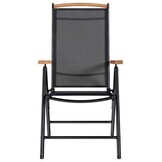 vidaXL Tuinstoelen inklapbaar 4 st aluminium en textileen zwart