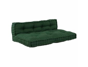 vidaXL Pallet Sofa Kussen 2 st Stof Groen 120 x 80 x 38 cm