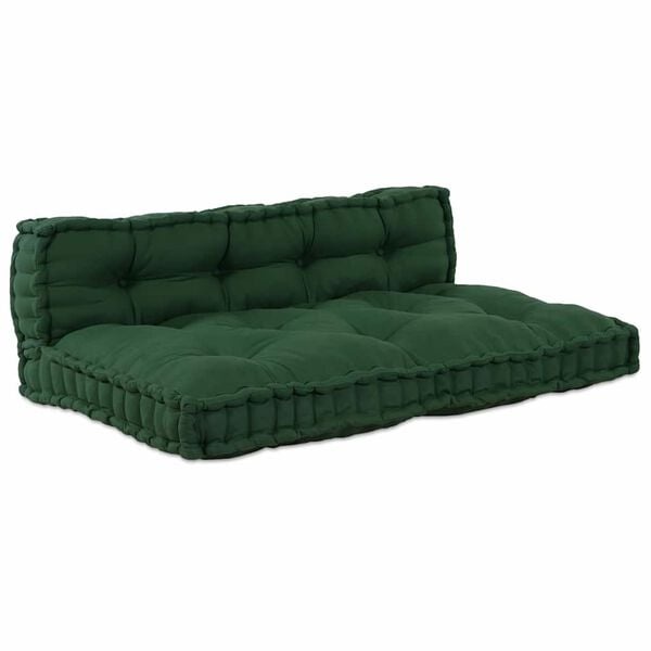 vidaXL Pallet Sofa Kussen 2 st Stof Groen 120 x 80 x 38 cm