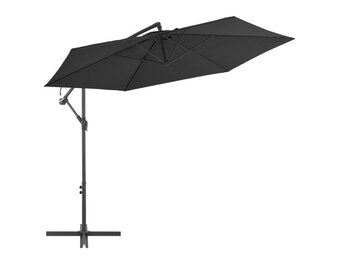 vidaXL Zweefparasol met aluminium paal 300 cm zwart