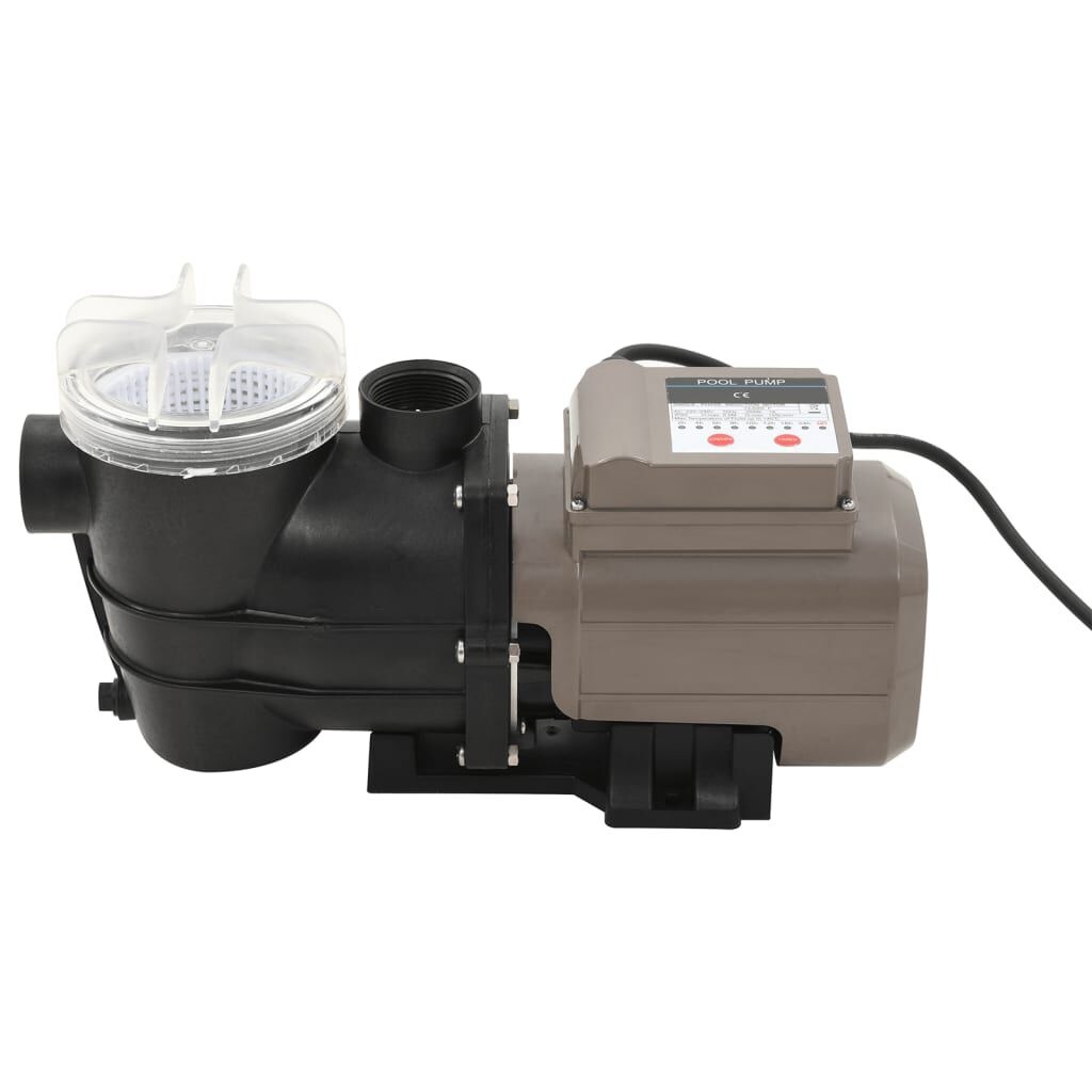 vidaXL Zwembadpomp met timer 0,25 pk 8000 L/u zwart