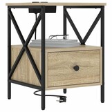 vidaXL Nachtkastje 2 st Sonoma Eiken 41,5 x 40,5 x 55 cm Bewerkt hout