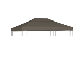 vidaXL Prieeldak 2-laags 4x3m 310 g/m² taupe