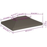 vidaXL Prieeldak 2-laags 4x3m 310 g/m² taupe