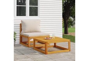 vidaXL Loungeset Massief Acaciahout met Kussens - 35% Korting