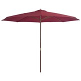 vidaXL Parasol met houten paal 350 cm bordeauxrood