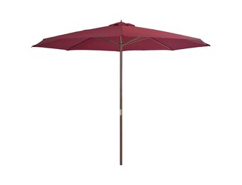 vidaXL Parasol met houten paal 350 cm bordeauxrood