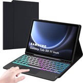 Toetsenbordhoes Samsung Galaxy Tab S9 11 inch met Trackpad, Verlichting, QWERTZ, S Pen Houder, Magnetisch, Afneembaar & Verstelbare Standaard