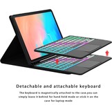 Toetsenbordhoes Samsung Galaxy Tab S9 11 inch met Trackpad, Verlichting, QWERTZ, S Pen Houder, Magnetisch, Afneembaar & Verstelbare Standaard
