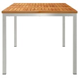 vidaXL Eettafel 150x90x75 cm Massief Teakhout en RVS