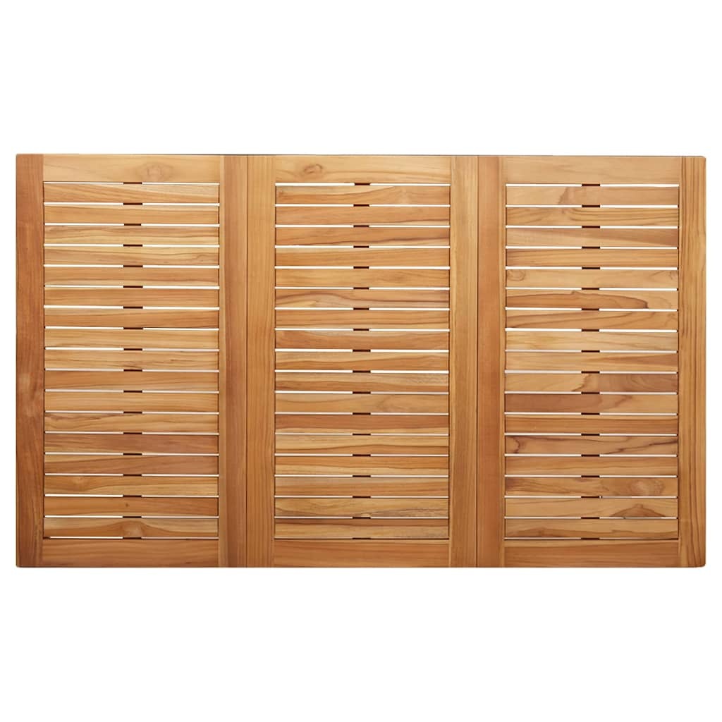 vidaXL Eettafel 150x90x75 cm Massief Teakhout en RVS