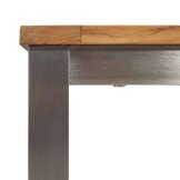 vidaXL Eettafel 150x90x75 cm Massief Teakhout en RVS