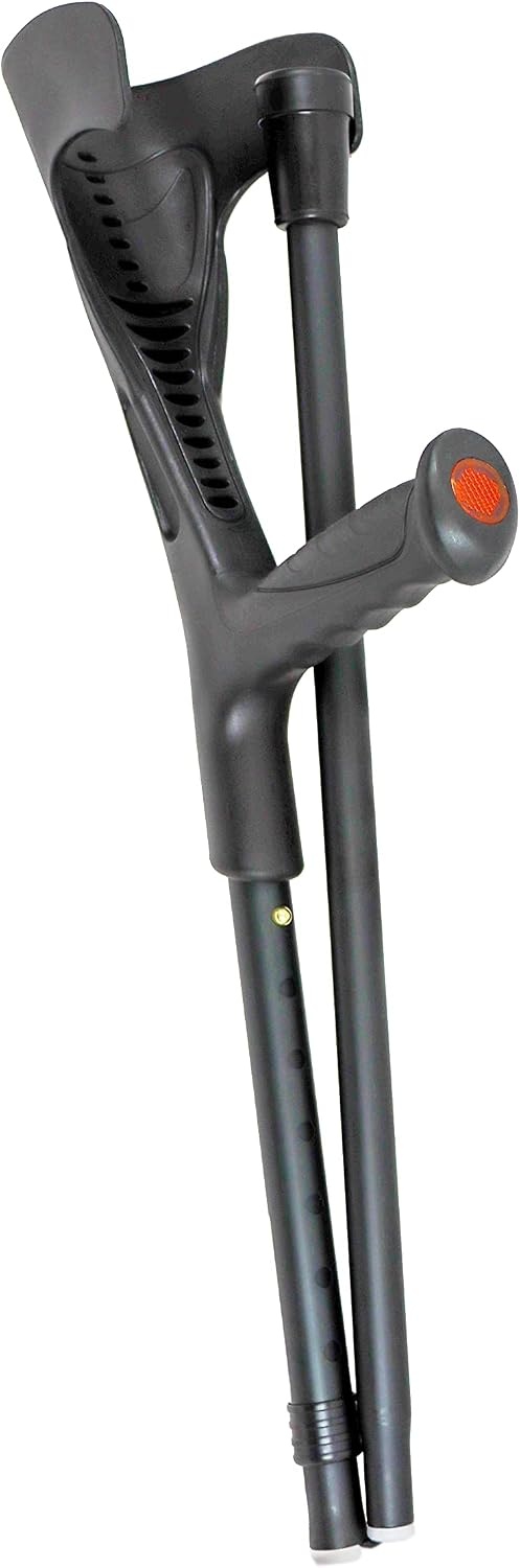 PEPE Mobility - Opvouwbare kruk voor volwassenen, enkele (x1 eenheid, open manchet), elleboog, opvouwbaar voor dames en heren, aluminium wandelen - Maat 1 stuk