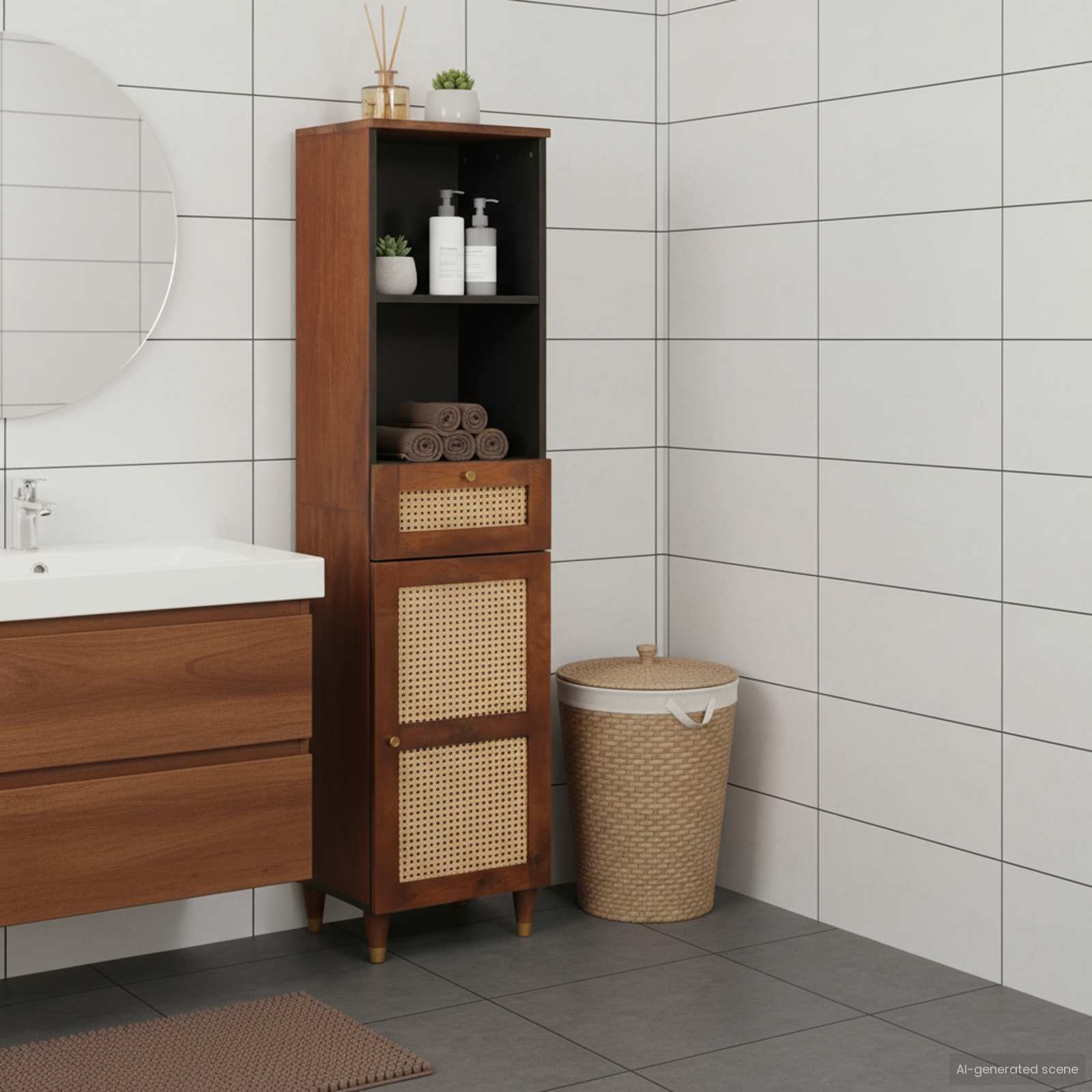 vidaXL Dressoir met lade Bruin 38 x 33,5 x 160 cm Massief Mango Hout