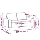 VidaXL Tweezitsbank Zwart - 120 cm Breed - Stof - 41% Korting