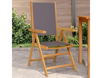 vidaXL Inklapbare stoelen 2 st acaciahout en stof antracietkleurig