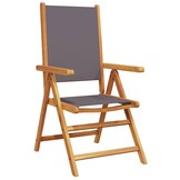 vidaXL Inklapbare stoelen 2 st acaciahout en stof antracietkleurig