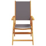 vidaXL Inklapbare stoelen 2 st acaciahout en stof antracietkleurig