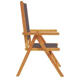 vidaXL Inklapbare stoelen 2 st acaciahout en stof antracietkleurig
