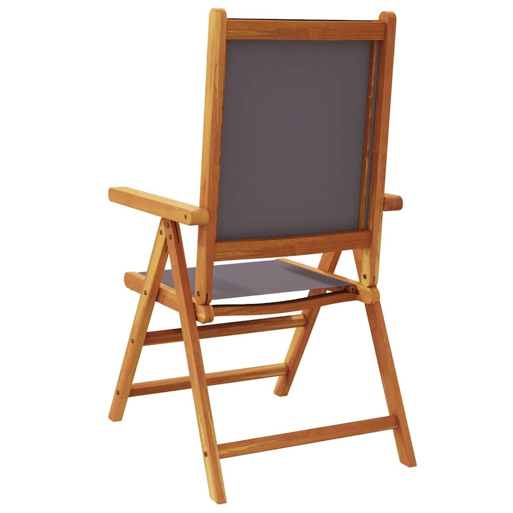 vidaXL Inklapbare stoelen 2 st acaciahout en stof antracietkleurig