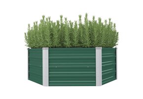 Verhoogde Plantenbak 129x129x46 cm Staal Groen - 38% Korting