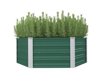 vidaXL Plantenbak verhoogd 129x129x46 cm gegalvaniseerd staal groen