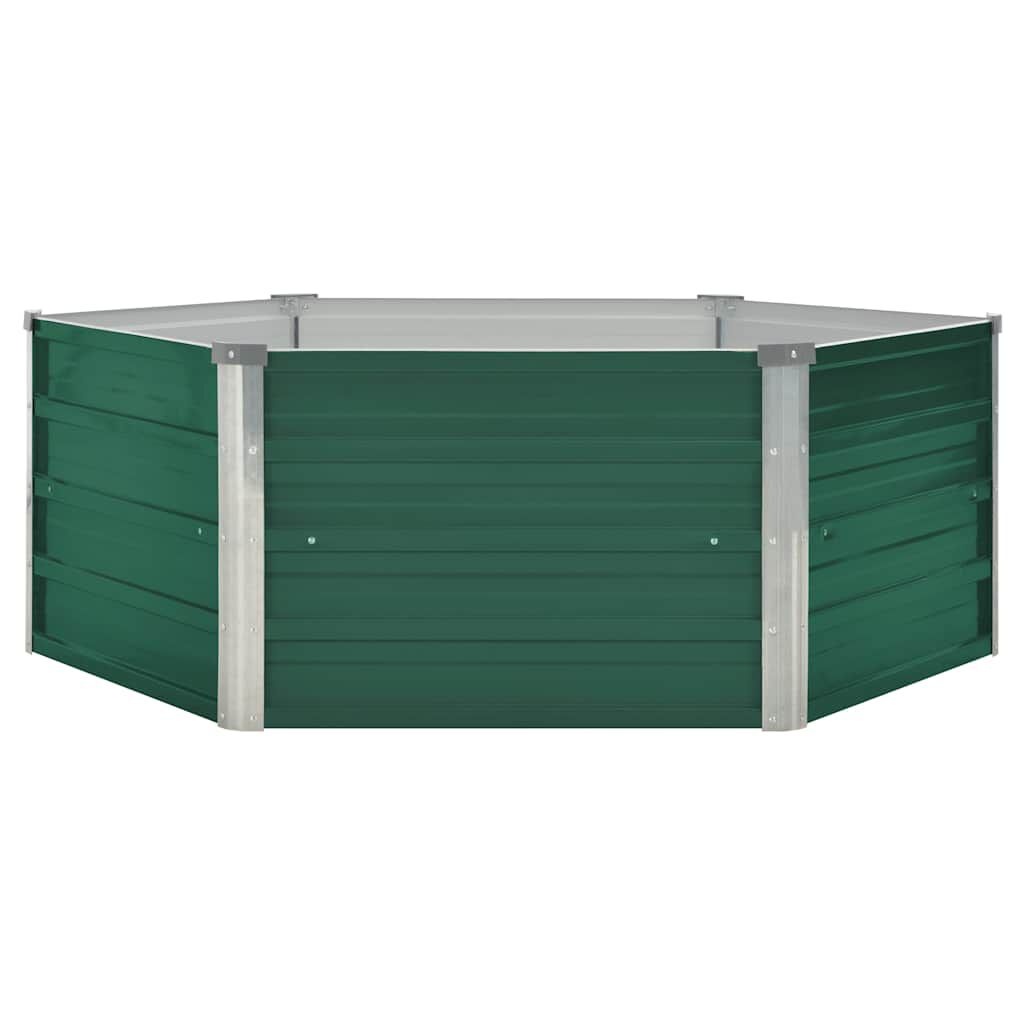 vidaXL Plantenbak verhoogd 129x129x46 cm gegalvaniseerd staal groen