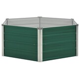 vidaXL Plantenbak verhoogd 129x129x46 cm gegalvaniseerd staal groen