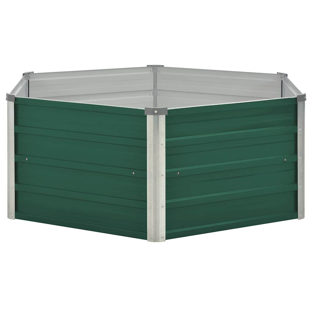 vidaXL Plantenbak verhoogd 129x129x46 cm gegalvaniseerd staal groen