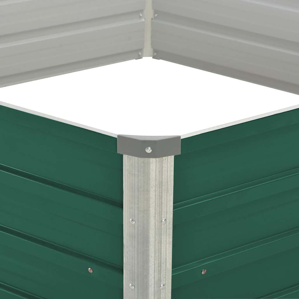 vidaXL Plantenbak verhoogd 129x129x46 cm gegalvaniseerd staal groen