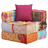 vidaXL Poef modulair met kussen patchwork stof