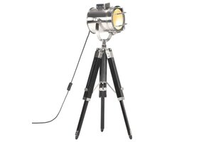 Driepoot Vloerlamp Massief Mangohout Zwart - 58% Korting