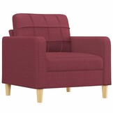 vidaXL Fauteuil 60 cm stof wijnrood