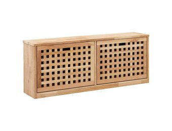 vidaXL Schoenenopbergbank 94x20x38 cm massief walnotenhout