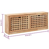 vidaXL Schoenenopbergbank 94x20x38 cm massief walnotenhout