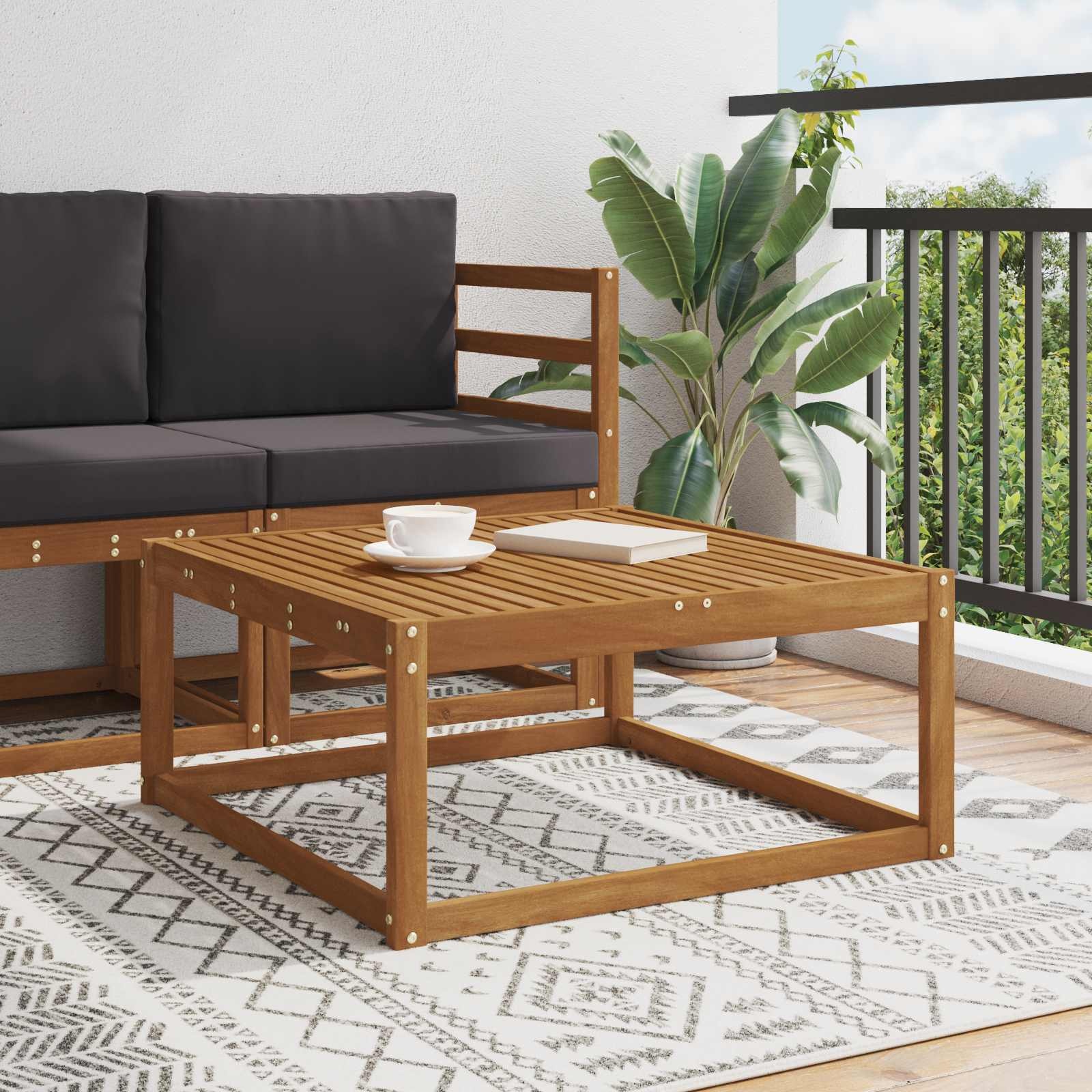 vidaXL Buiten Tafel Naturel 79 x 79 x 37 cm