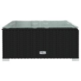 vidaXL Tuintafel 60x60x30 cm poly rattan en glas zwart