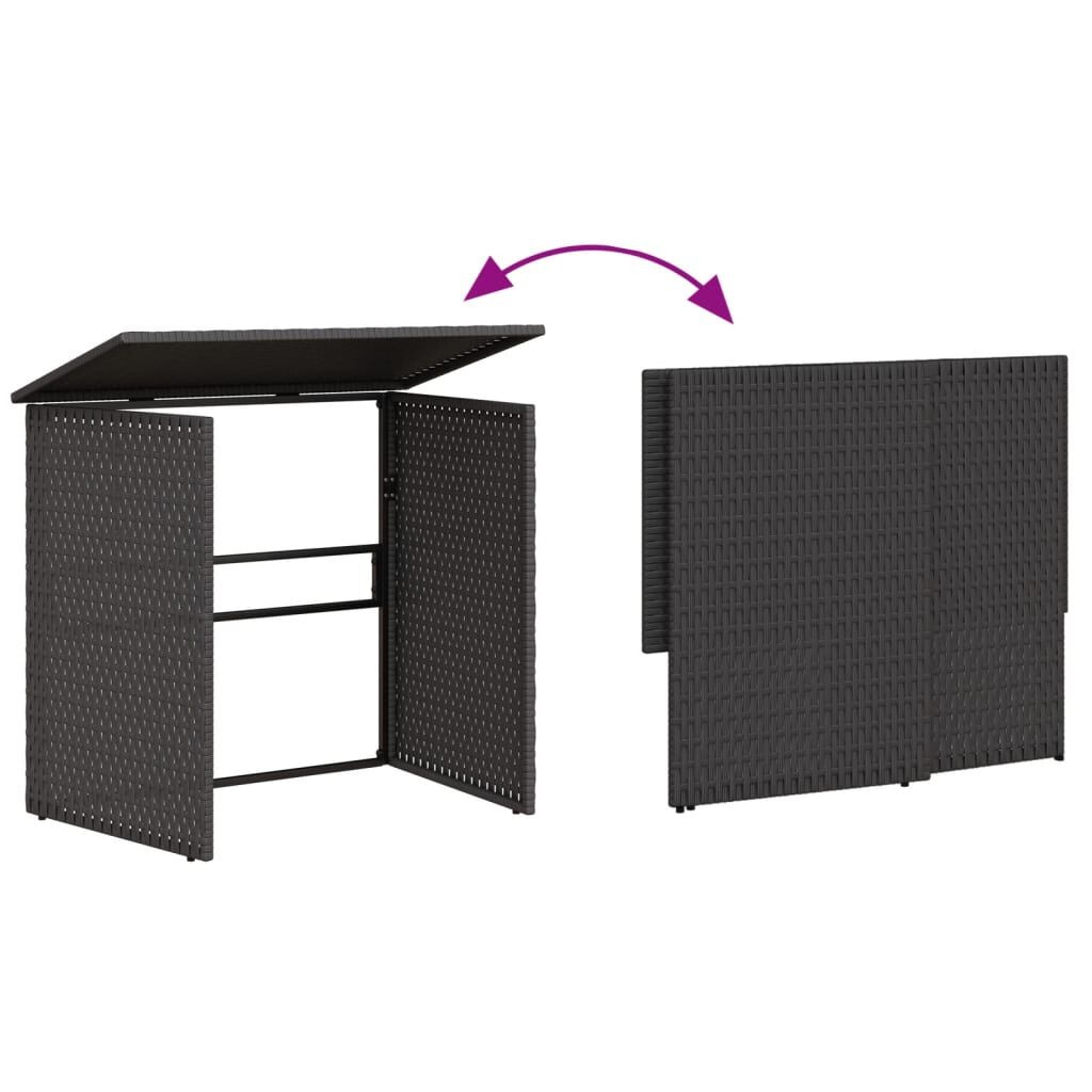 vidaXL Tuinbank met tafel en kussens L-vormig poly rattan zwart