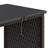 vidaXL Tuinbank met tafel en kussens L-vormig poly rattan zwart