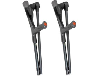 PEPE - Folding Stools for Adults (x2 Units, Open Cuff), Elbow Stools for Women, Pair Stools for Walking, Folding Stools Open Cuff, Aluminum Walking Stools for Men, Black - Maat 2 stuks