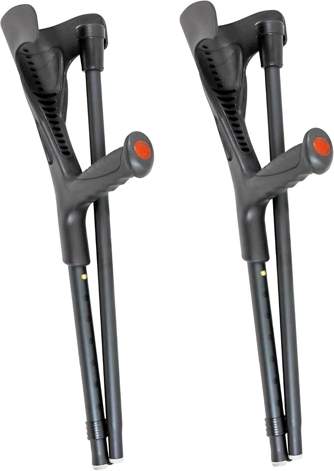 PEPE - Folding Stools for Adults (x2 Units, Open Cuff), Elbow Stools for Women, Pair Stools for Walking, Folding Stools Open Cuff, Aluminum Walking Stools for Men, Black - Maat 2 stuks