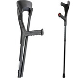 PEPE - Folding Stools for Adults (x2 Units, Open Cuff), Elbow Stools for Women, Pair Stools for Walking, Folding Stools Open Cuff, Aluminum Walking Stools for Men, Black - Maat 2 stuks